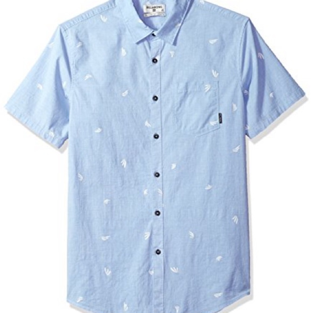 Billabong Sky Blue Casual Shirt with Palm Design